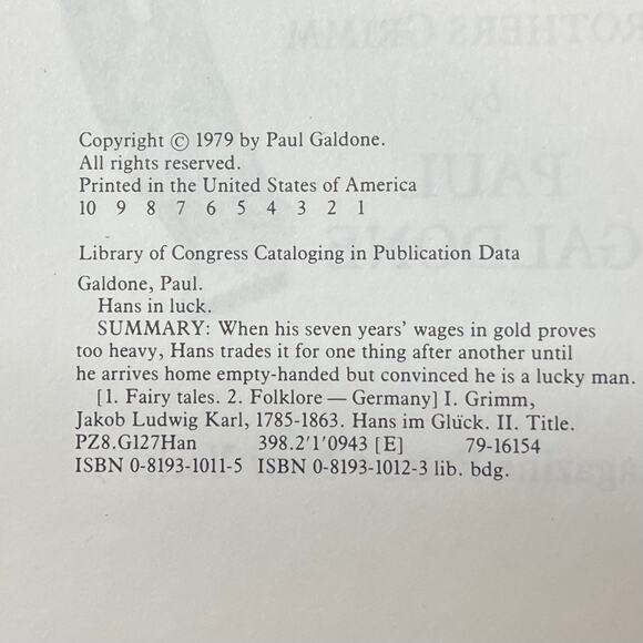 Vintage 1979 “Hans in Luck” by Paul Galdone (Hardcover) - Picture 4 of 10